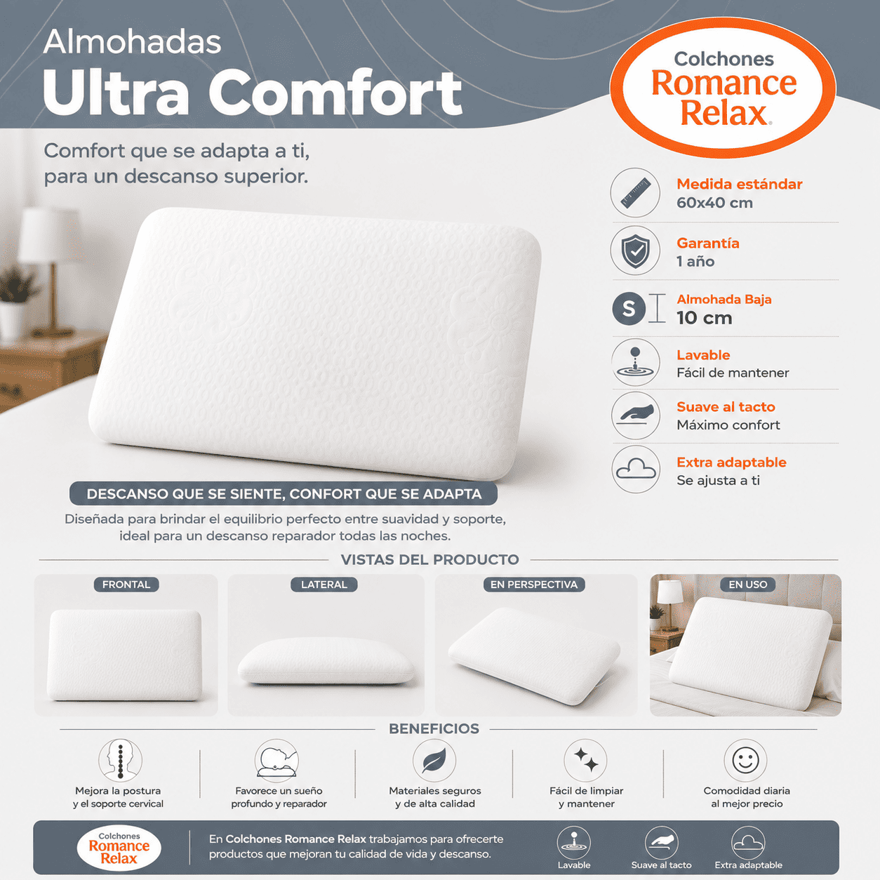 Almohada ULTRA Confort ROMANCE RELAX