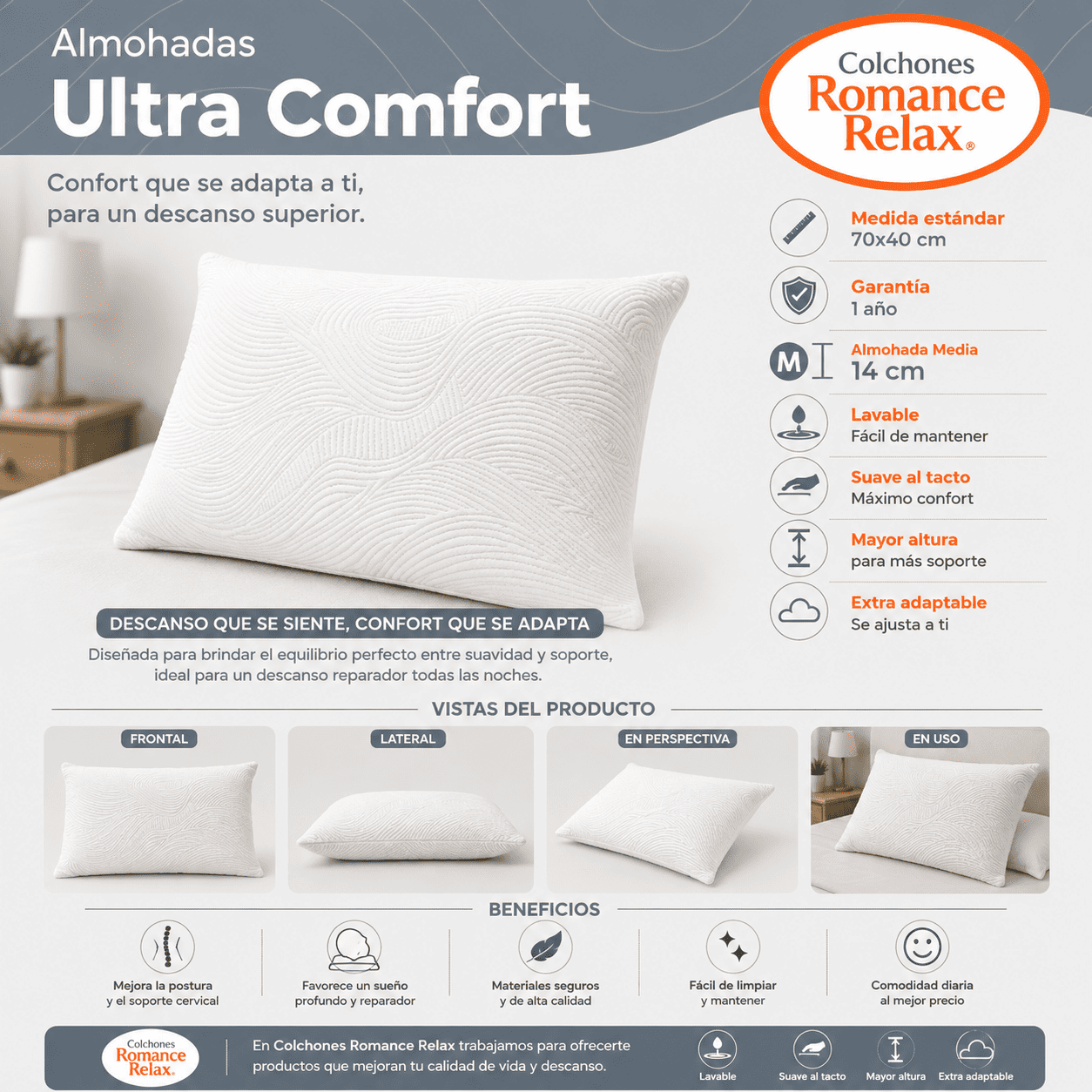 Almohada ULTRA Confort ROMANCE RELAX
