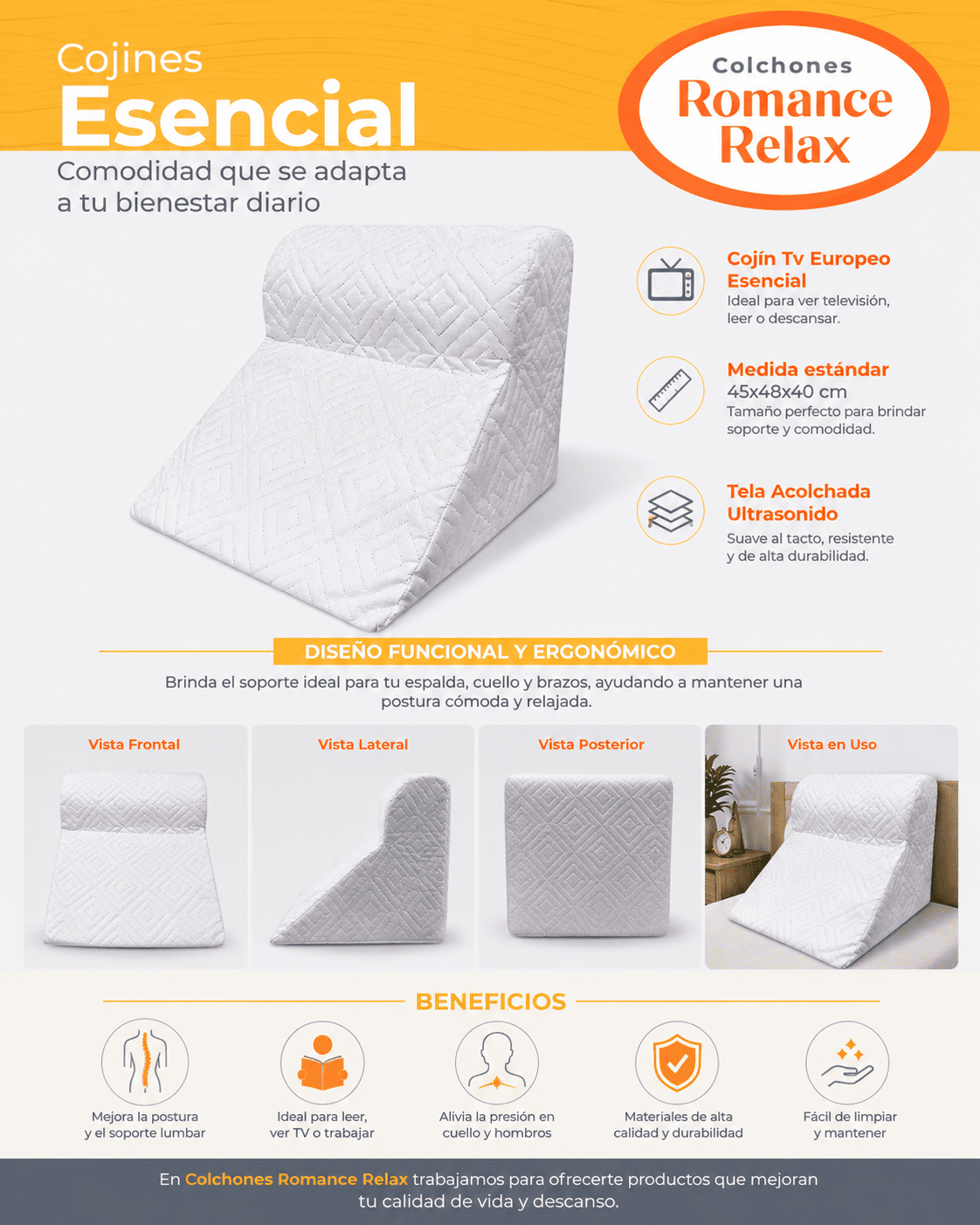 Cojin TV Europeo Microfibra Ultra sonido