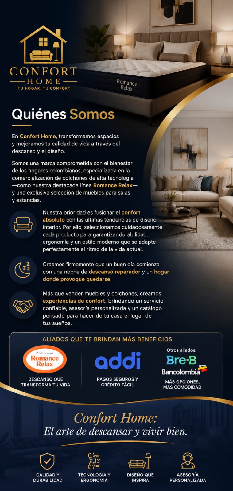 Quiénes somos Confort Home, aliados, beneficios y propuesta de valor